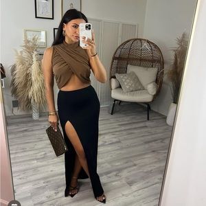 Shop Z’Boutique high neck drape crop top